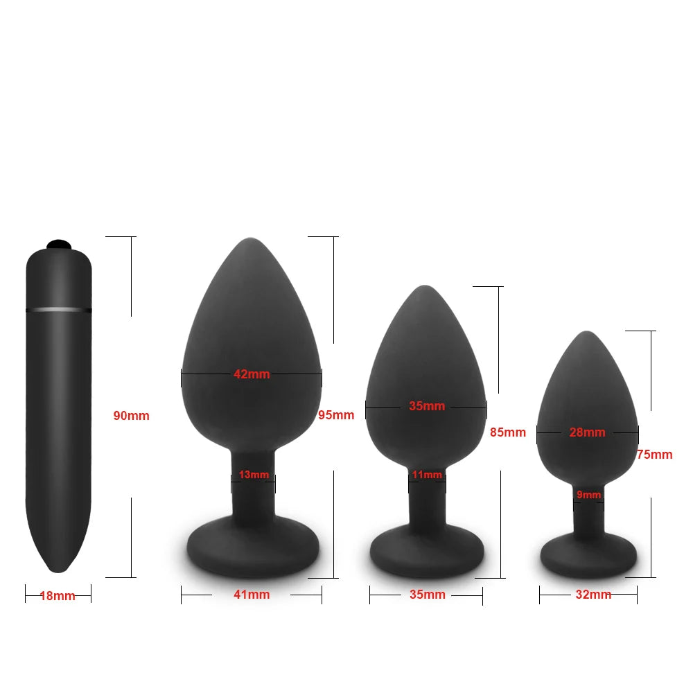 GemGlide Vibrating Anal Trainer Plug – Silicone & Sparkle