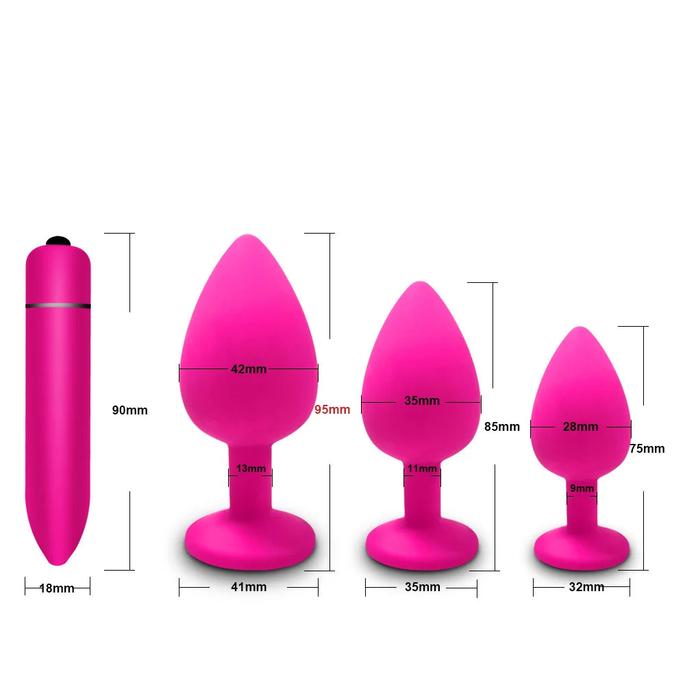 GemGlide Vibrating Anal Trainer Plug – Silicone & Sparkle