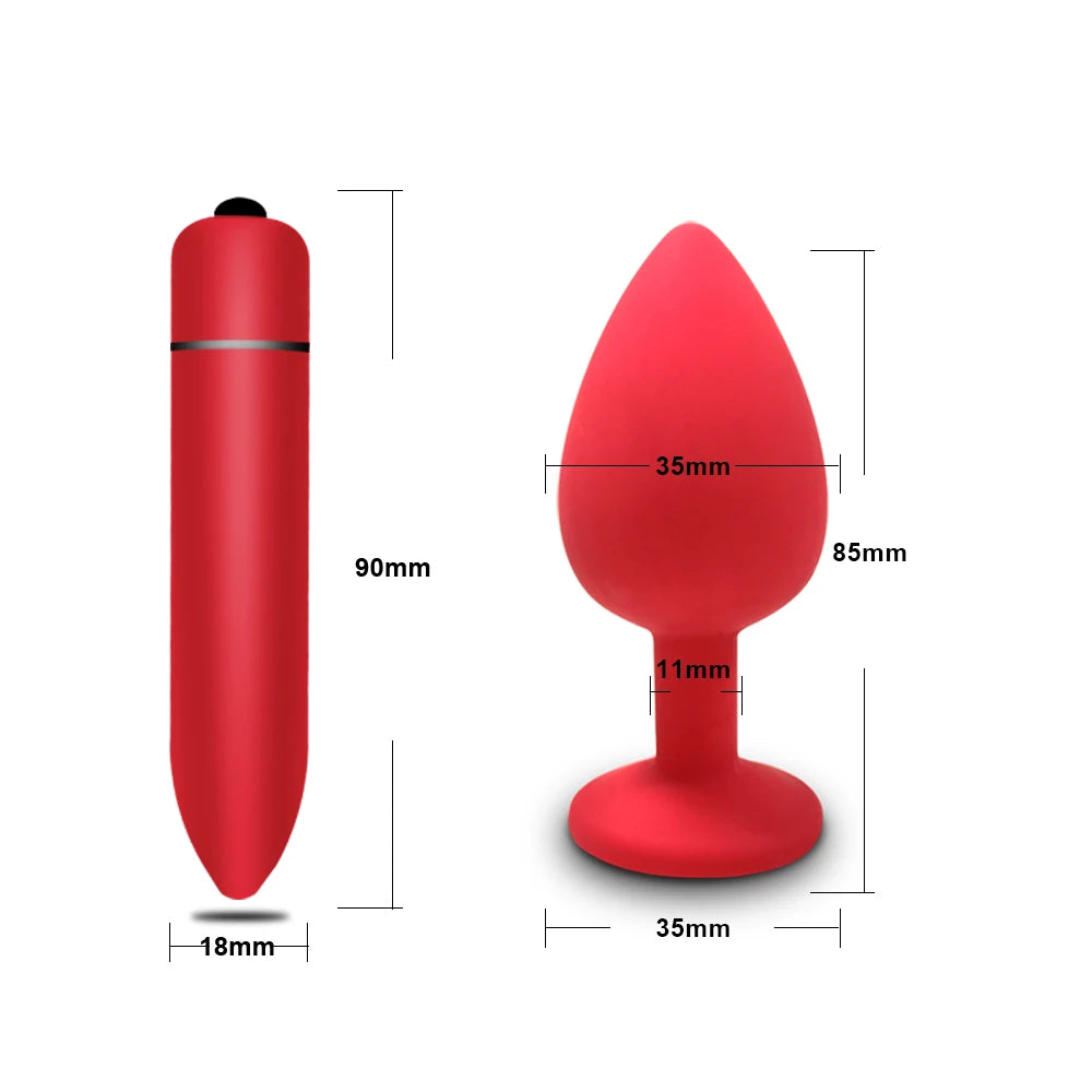 GemGlide Vibrating Anal Trainer Plug – Silicone & Sparkle