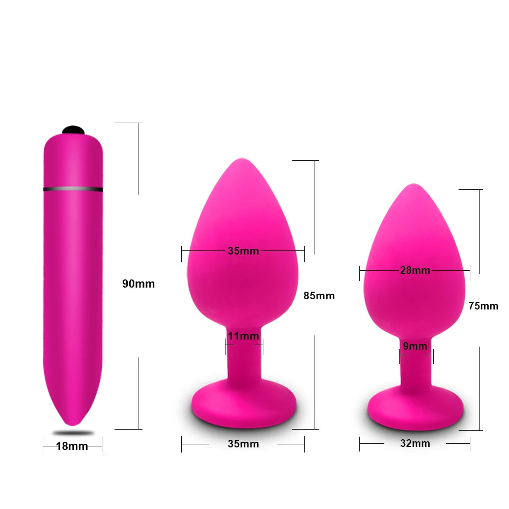 GemGlide Vibrating Anal Trainer Plug – Silicone & Sparkle