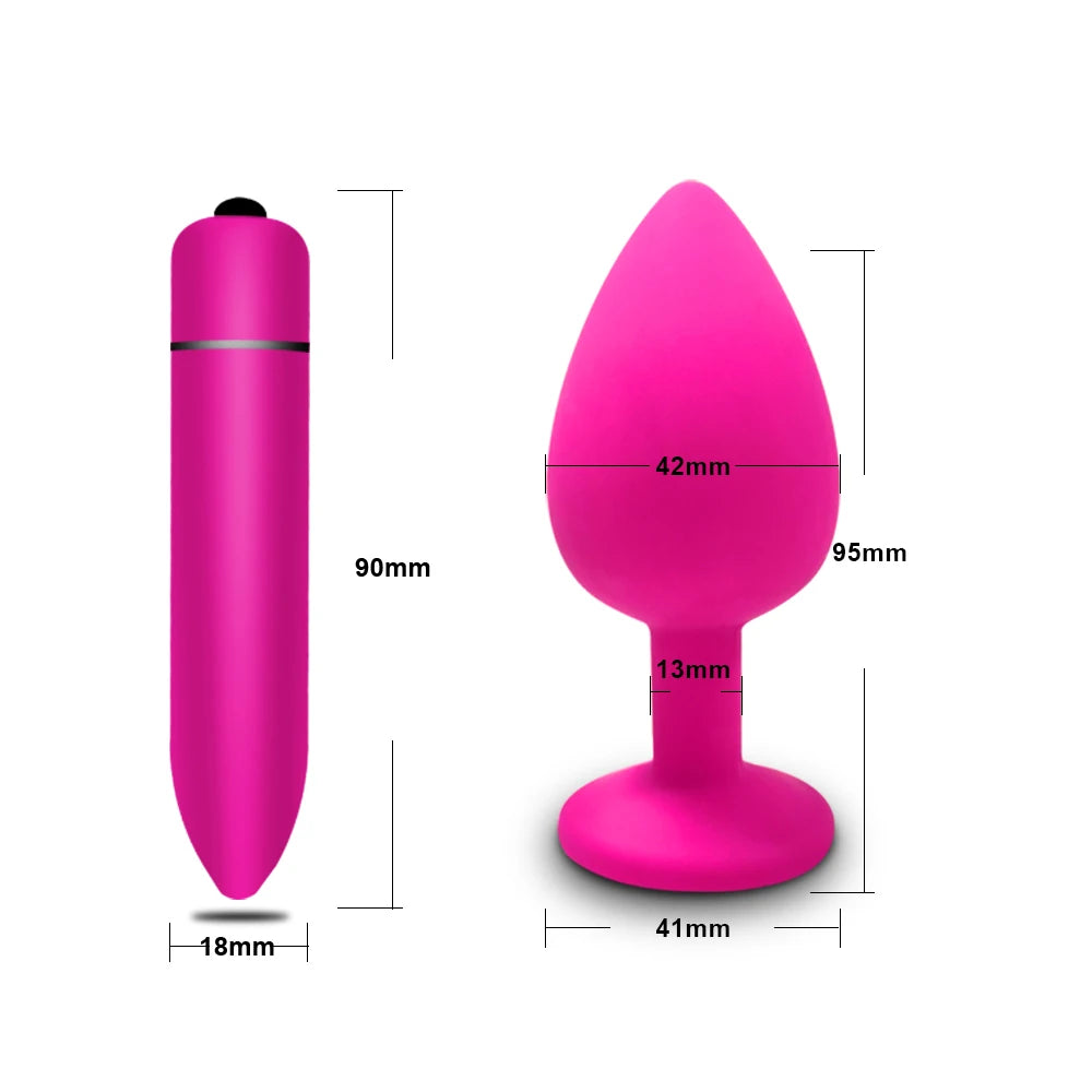 GemGlide Vibrating Anal Trainer Plug – Silicone & Sparkle