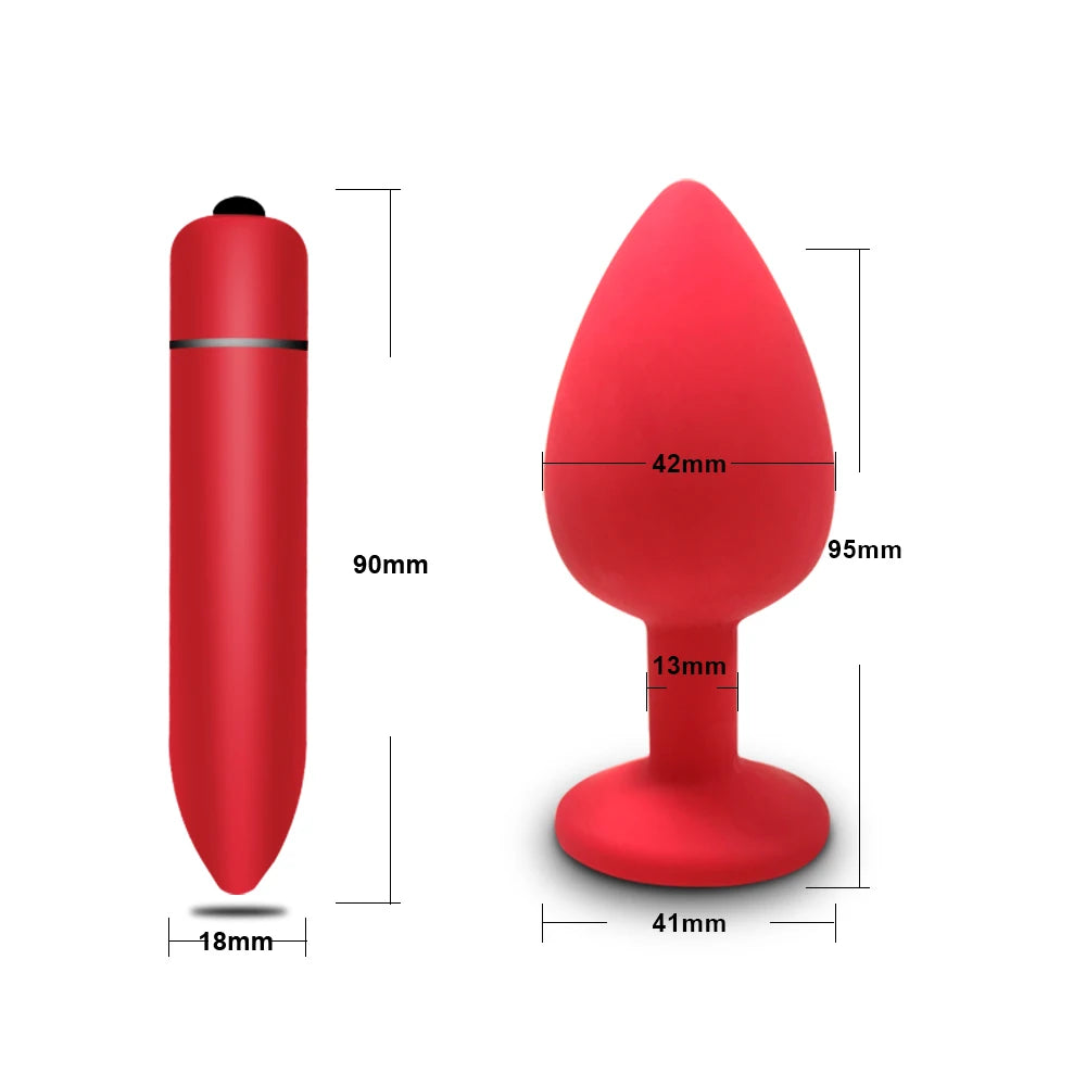 GemGlide Vibrating Anal Trainer Plug – Silicone & Sparkle