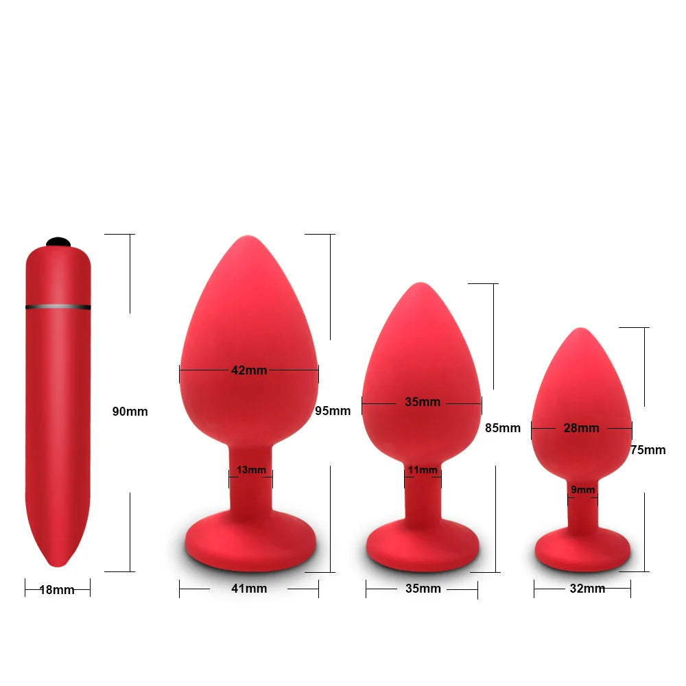 GemGlide Vibrating Anal Trainer Plug – Silicone & Sparkle