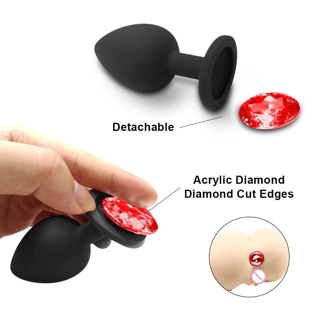 GemGlide Vibrating Anal Trainer Plug – Silicone & Sparkle