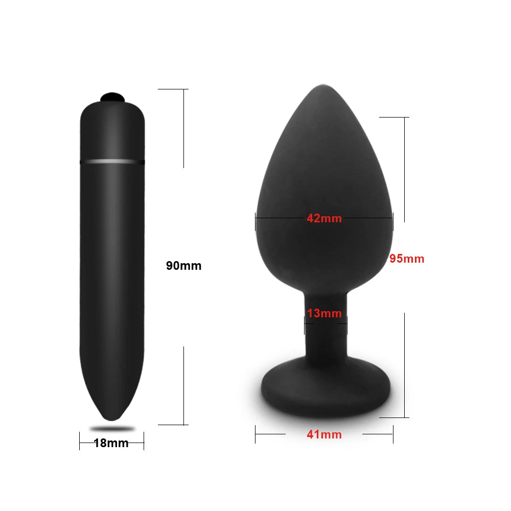 GemGlide Vibrating Anal Trainer Plug – Silicone & Sparkle