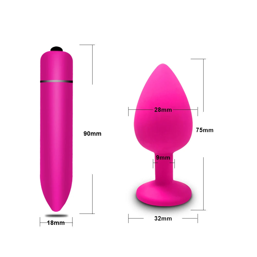GemGlide Vibrating Anal Trainer Plug – Silicone & Sparkle