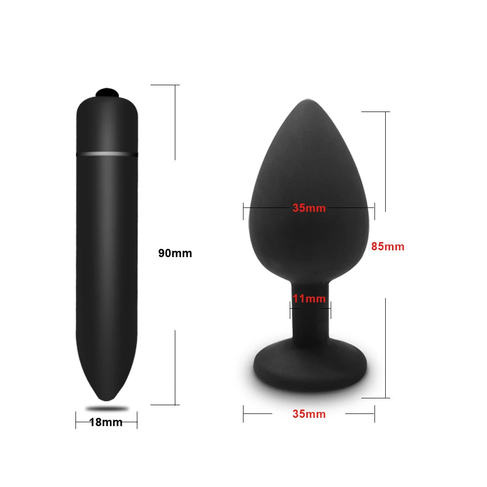 GemGlide Vibrating Anal Trainer Plug – Silicone & Sparkle