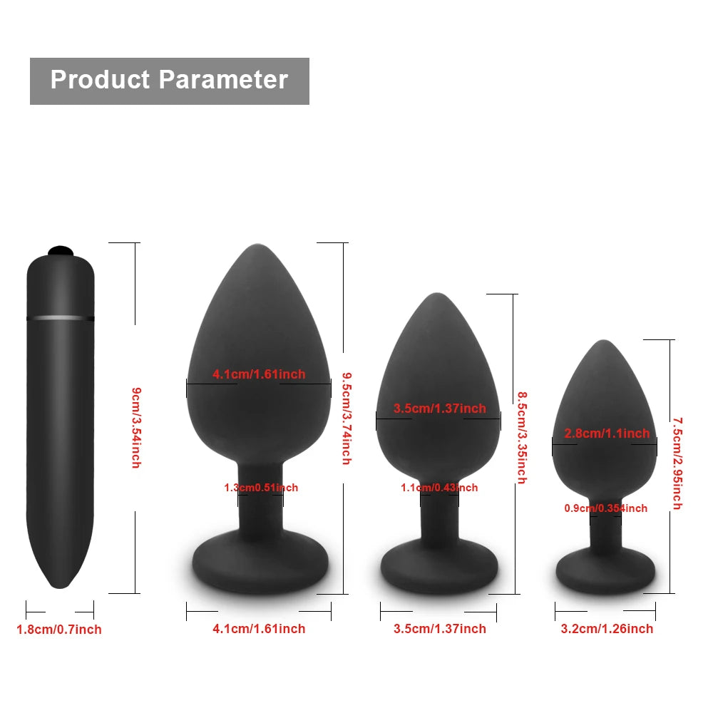 GemGlide Vibrating Anal Trainer Plug – Silicone & Sparkle
