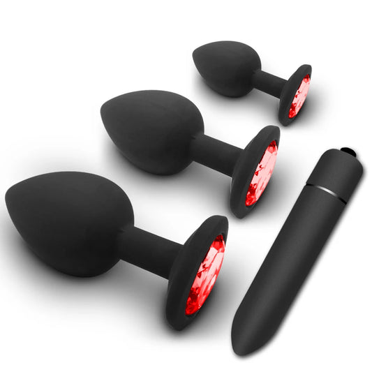 GemGlide Vibrating Anal Trainer Plug – Silicone & Sparkle