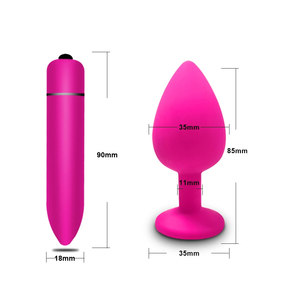 GemGlide Vibrating Anal Trainer Plug – Silicone & Sparkle